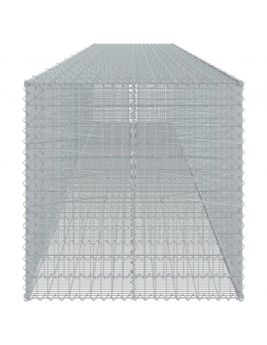 Cesto Gabbione con Copertura 1050x100x100 cm in Ferro Zincato