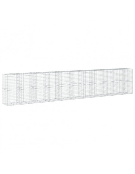 Cesto Gabbione con Copertura 1050x100x200 cm in Ferro Zincato