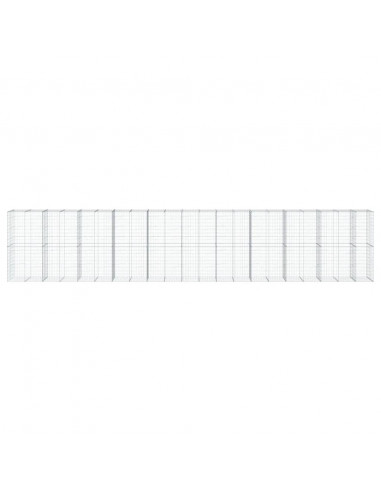 Cesto Gabbione con Copertura 1050x100x200 cm in Ferro Zincato