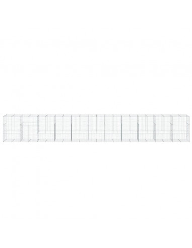 Cesto Gabbione con Copertura 1100x100x150 cm in Ferro Zincato