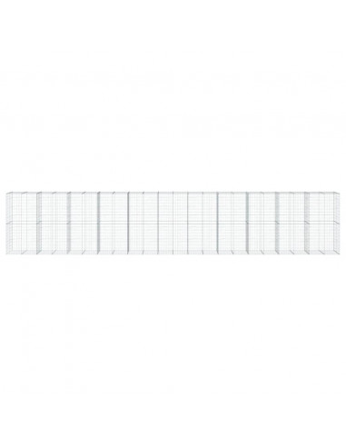 Cesto Gabbione con Copertura 1100x100x200 cm in Ferro Zincato