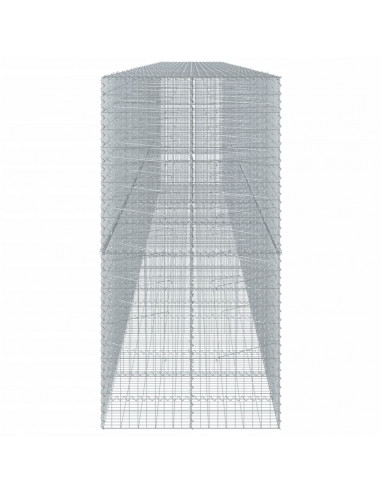 Cesto Gabbione con Copertura 1100x100x200 cm in Ferro Zincato