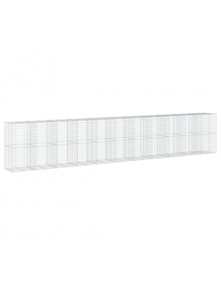 Cesto Gabbione con Copertura 1100x100x200 cm in Ferro Zincato