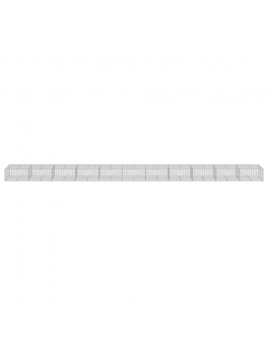 Cesto Gabbione con Copertura 1100x100x50 cm in Ferro Zincato