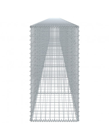 Cesto Gabbione con Copertura 1100x50x100 cm in Ferro Zincato