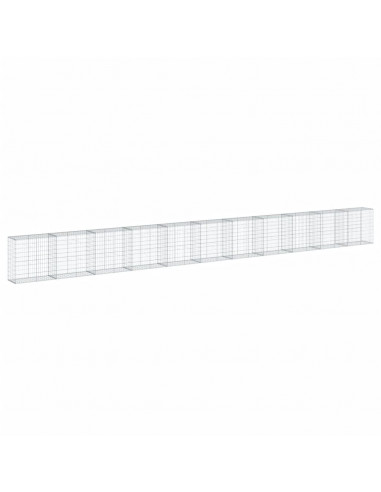 Cesto Gabbione con Copertura 1100x50x100 cm in Ferro Zincato