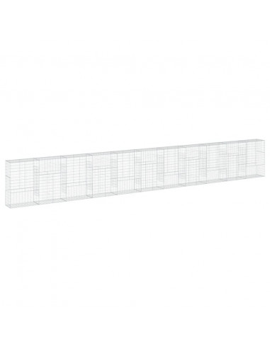 Cesto Gabbione con Copertura 1100x50x150 cm in Ferro Zincato