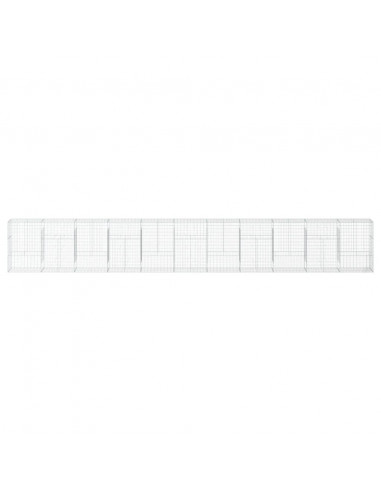 Cesto Gabbione con Copertura 1100x50x150 cm in Ferro Zincato