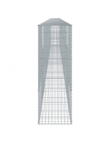 Cesto Gabbione con Copertura 1100x50x150 cm in Ferro Zincato
