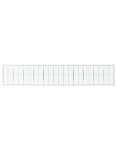 Cesto Gabbione con Copertura 1100x50x200 cm Ferro Zincato