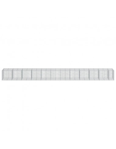 Cesto Gabbione con Copertura 1150x100x100 cm in Ferro Zincato