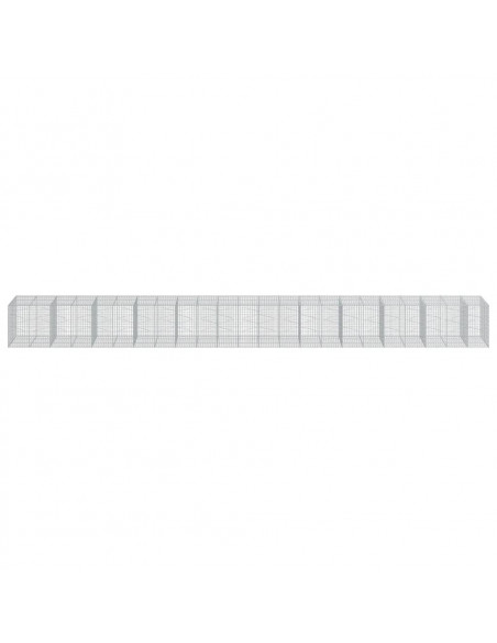 Cesto Gabbione con Copertura 1150x100x100 cm in Ferro Zincato