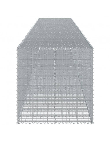 Cesto Gabbione con Copertura 1150x100x100 cm in Ferro Zincato