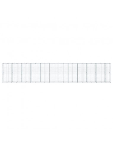 Cesto Gabbione con Copertura 1150x100x200 cm in Ferro Zincato