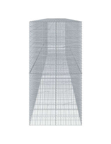 Cesto Gabbione con Copertura 1150x100x200 cm in Ferro Zincato