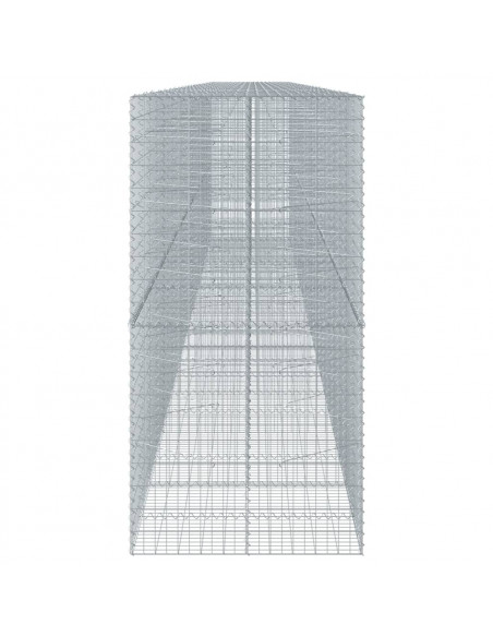 Cesto Gabbione con Copertura 1150x100x200 cm in Ferro Zincato