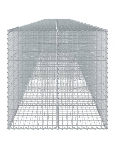 Cesto Gabbione con Copertura 1200x100x100 cm in Ferro Zincato