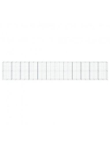 Cesto Gabbione con Copertura 1200x100x200 cm in Ferro Zincato