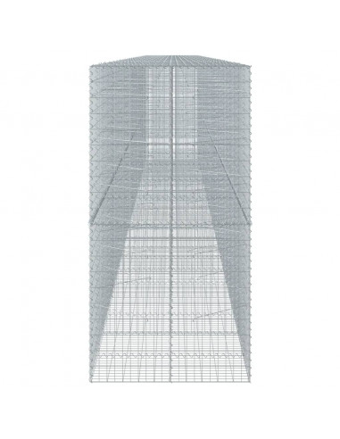 Cesto Gabbione con Copertura 1200x100x200 cm in Ferro Zincato