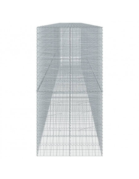 Cesto Gabbione con Copertura 1200x100x200 cm in Ferro Zincato