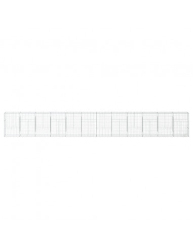 Cesto Gabbione con Copertura 1200x50x150 cm in Ferro Zincato