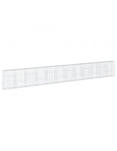 Cesto Gabbione con Copertura 1200x50x150 cm in Ferro Zincato