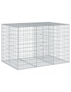 Cesto Gabbione con Copertura 150x100x100 cm in Ferro Zincato 2