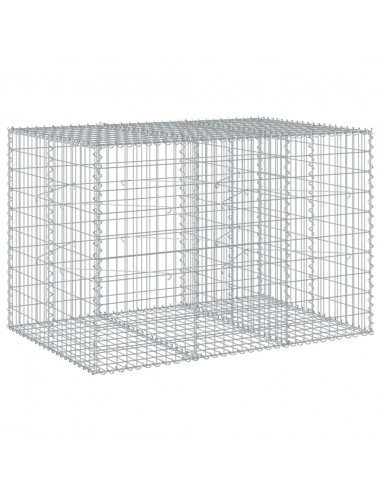 Cesto Gabbione con Copertura 150x100x100 cm in Ferro Zincato