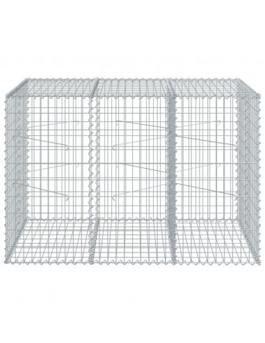 Cesto Gabbione con Copertura 150x100x100 cm in Ferro Zincato