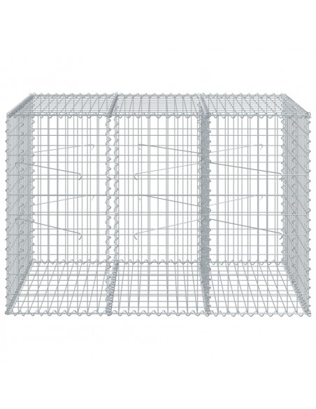 Cesto Gabbione con Copertura 150x100x100 cm in Ferro Zincato
