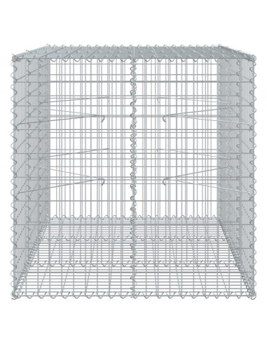 Cesto Gabbione con Copertura 150x100x100 cm in Ferro Zincato