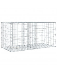 Cesto Gabbione con Copertura 200x100x100 cm in Ferro Zincato 2