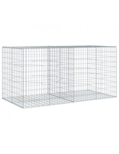 Cesto Gabbione con Copertura 200x100x100 cm in Ferro Zincato