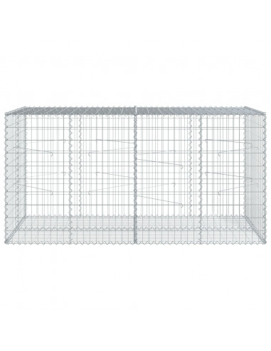 Cesto Gabbione con Copertura 200x100x100 cm in Ferro Zincato