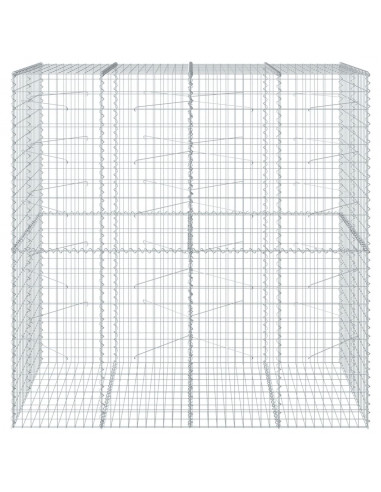 Cesto Gabbione con Copertura 200x100x200 cm in Ferro Zincato