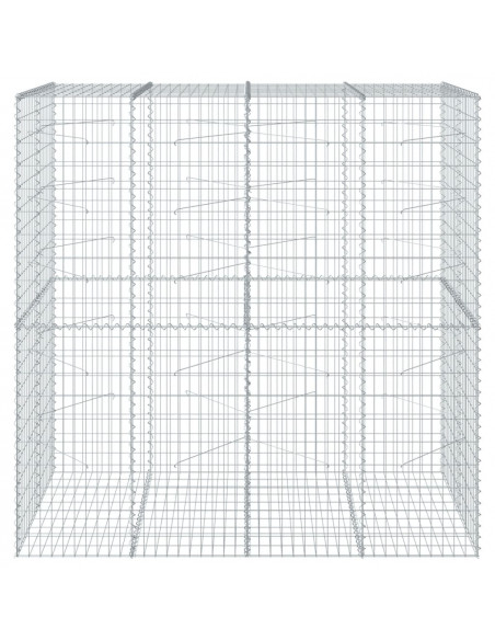 Cesto Gabbione con Copertura 200x100x200 cm in Ferro Zincato