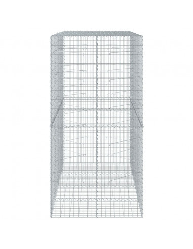 Cesto Gabbione con Copertura 200x100x200 cm in Ferro Zincato