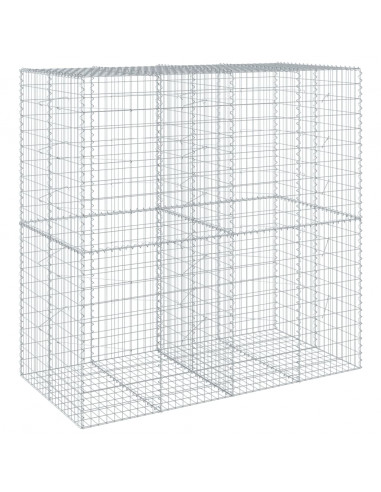 Cesto Gabbione con Copertura 200x100x200 cm in Ferro Zincato