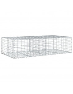 Cesto Gabbione con Copertura 200x100x50 cm Ferro Zincato 2