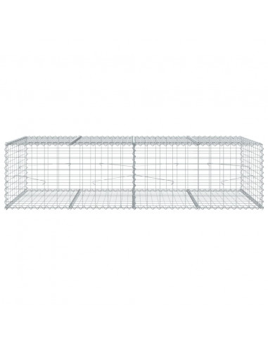 Cesto Gabbione con Copertura 200x100x50 cm Ferro Zincato