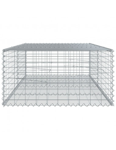 Cesto Gabbione con Copertura 200x100x50 cm Ferro Zincato