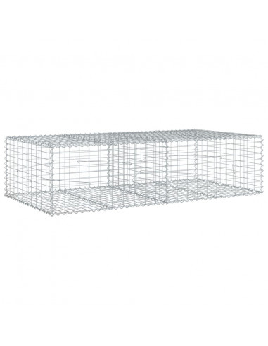 Cesto Gabbione con Copertura 200x100x50 cm Ferro Zincato