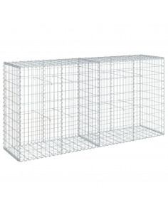 Cesto Gabbione con Copertura 200x50x100 cm in Ferro Zincato 2