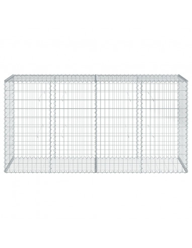 Cesto Gabbione con Copertura 200x50x100 cm in Ferro Zincato