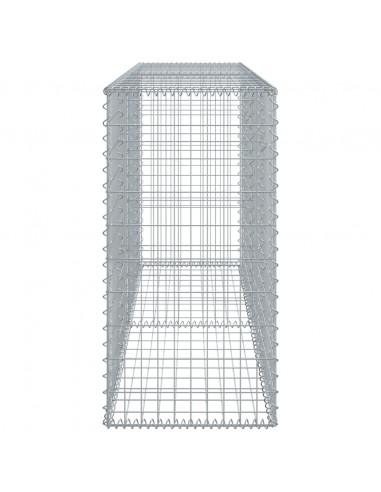 Cesto Gabbione con Copertura 200x50x100 cm in Ferro Zincato