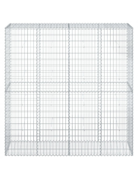 Cesto Gabbione con Copertura 200x50x200 cm in Ferro Zincato