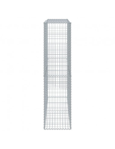 Cesto Gabbione con Copertura 200x50x200 cm in Ferro Zincato