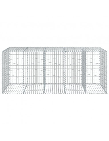 Cesto Gabbione con Copertura 250x100x100 cm in Ferro Zincato