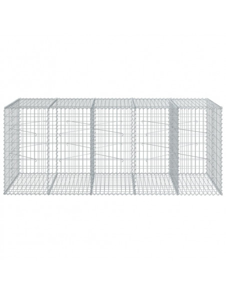 Cesto Gabbione con Copertura 250x100x100 cm in Ferro Zincato