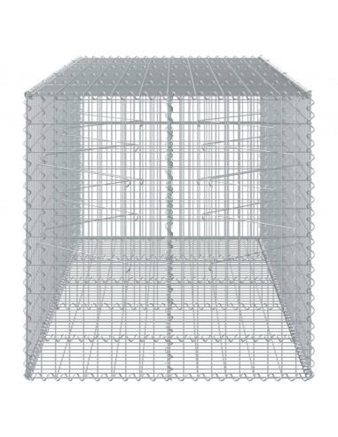 Cesto Gabbione con Copertura 250x100x100 cm in Ferro Zincato